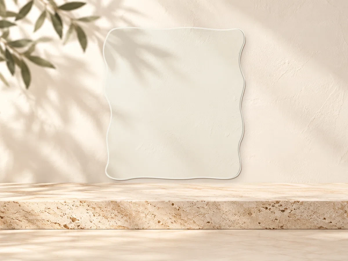 Wavy Rectangle Blank in Clear