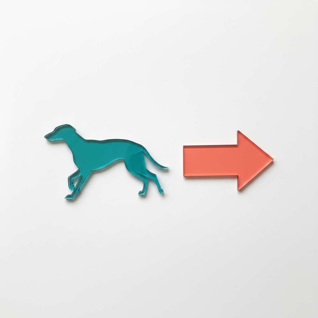 Custom laser-cut acrylic silhouette cutouts in teal and coral showing custom shape capability
