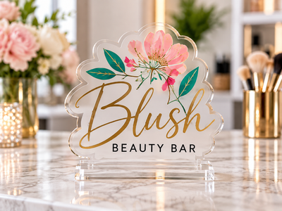 Custom business logo acrylic sign for storefront or office