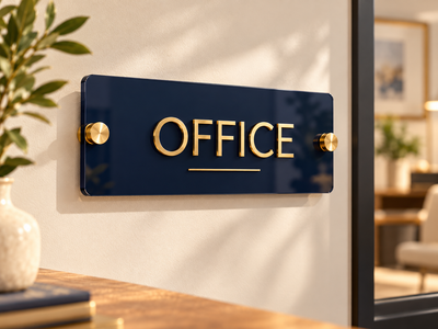 Elegant door and display sign for home or office