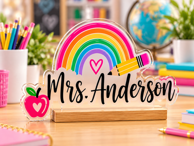 Personalized teacher desk nameplate sign