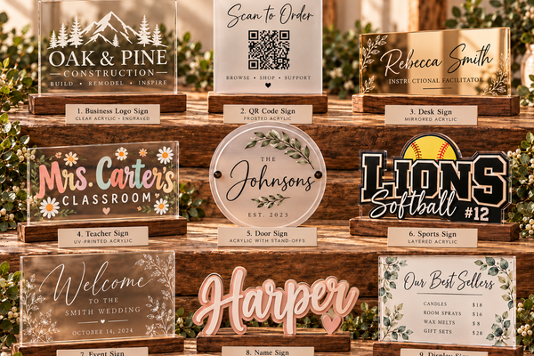 Custom acrylic signs by Gather & Glory