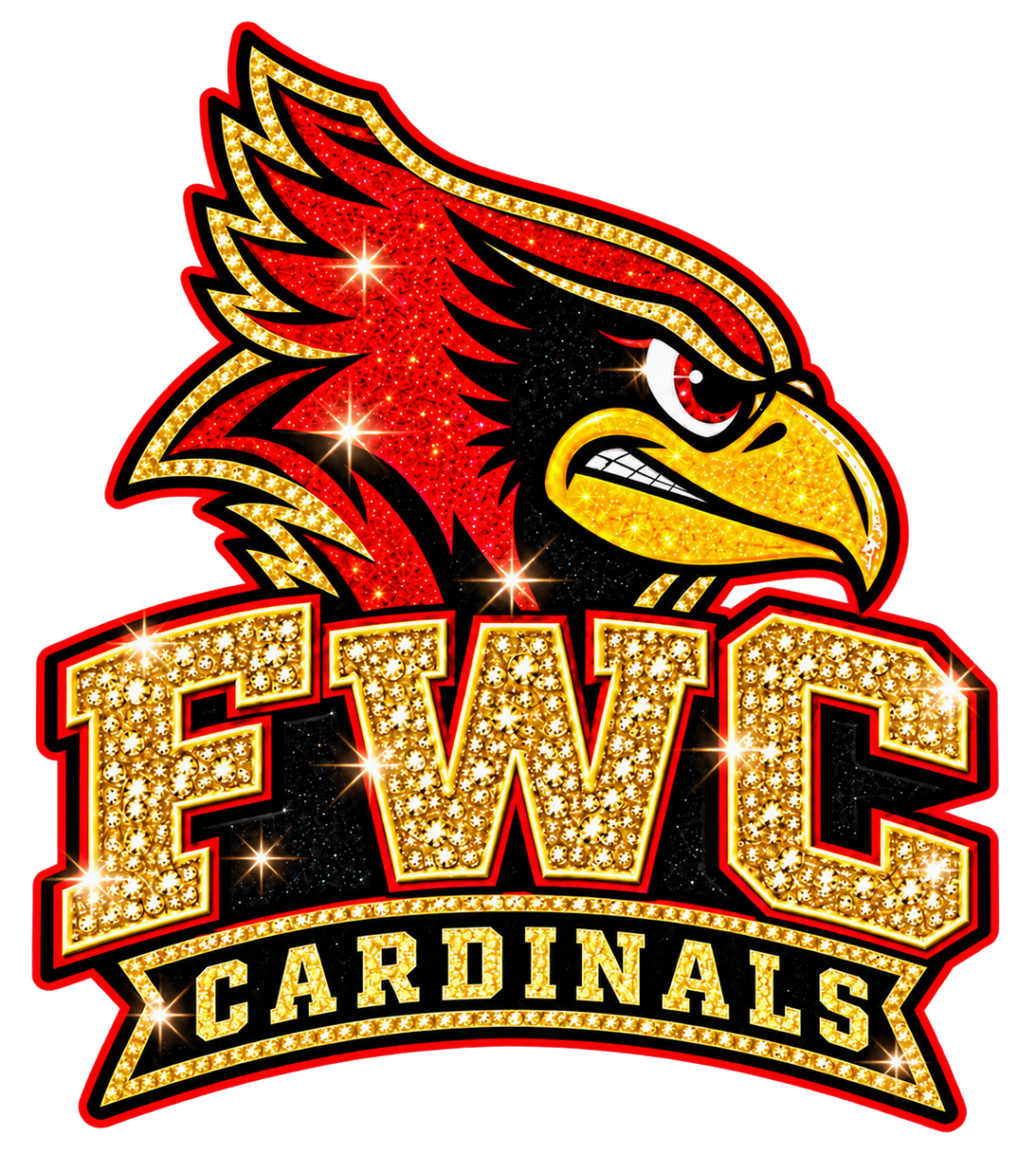 Cardinals Logo — UV DTF on acrylic