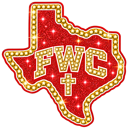Texas FWC Red/Gold — UV DTF on acrylic
