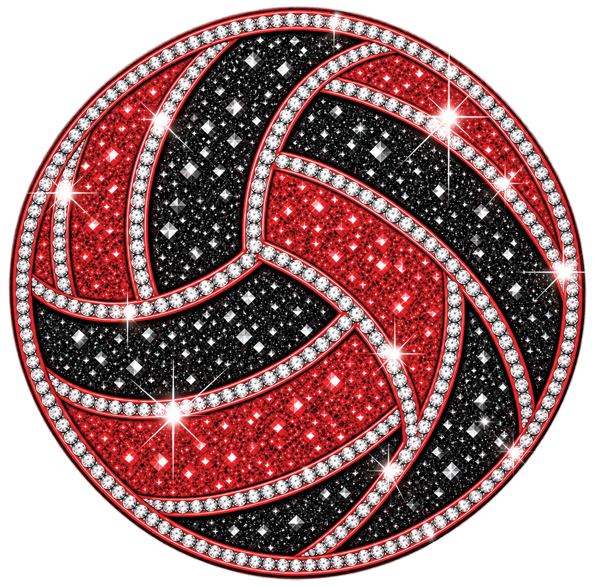 FWC Volleyball — Red, Black & White — UV DTF on acrylic