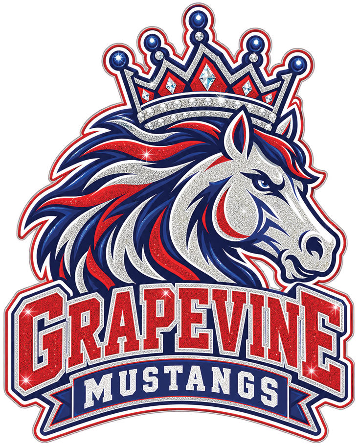Grapevine Mustangs — UV DTF on acrylic
