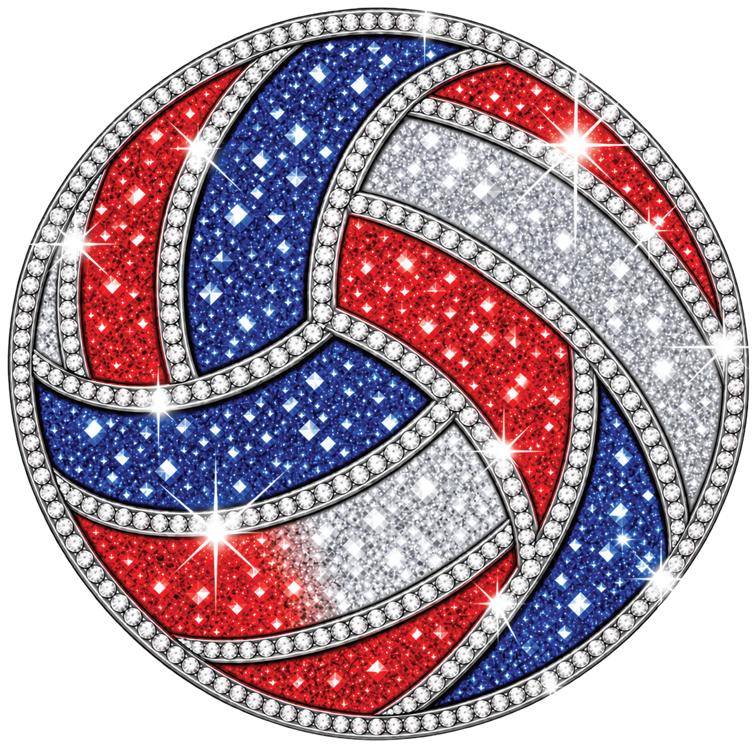 GHS Volleyball — Red, Royal Blue & White — UV DTF on acrylic