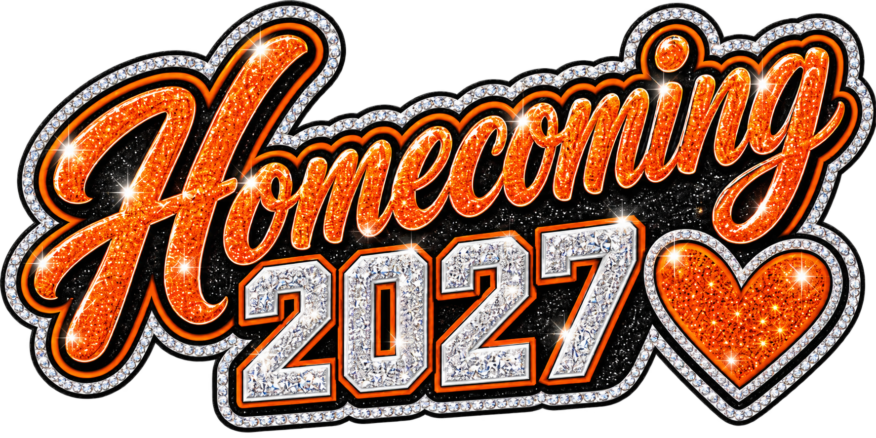 HHS Homecoming 2027 — Orange Glitter — UV DTF on acrylic
