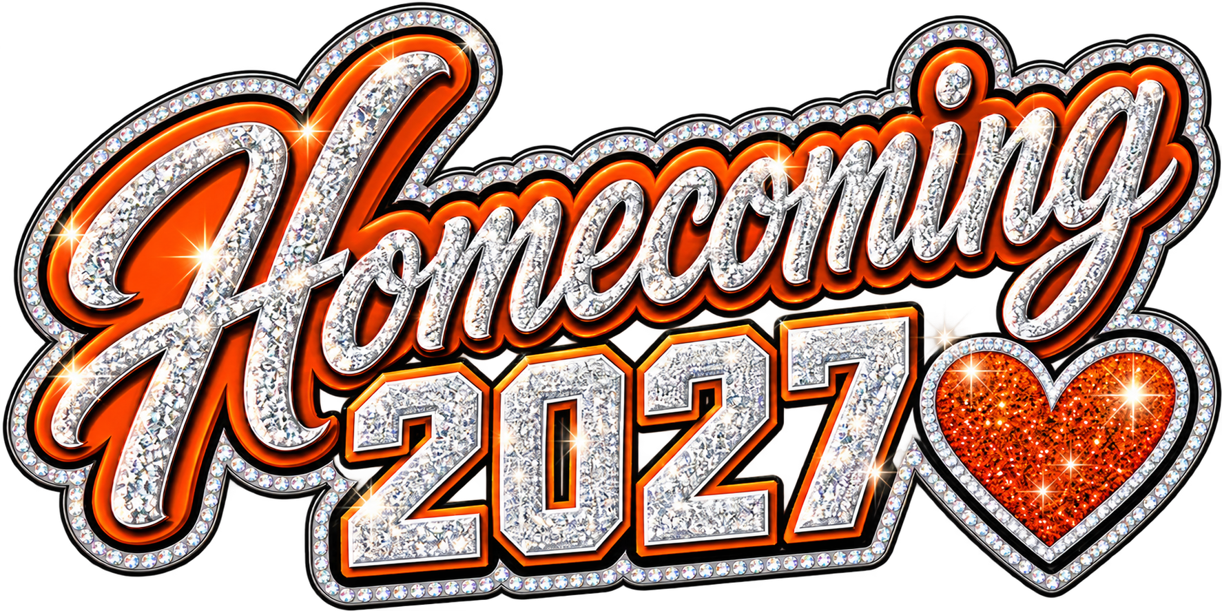HHS Homecoming 2027 — Silver Glitter — UV DTF on acrylic